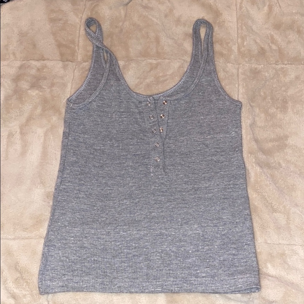 Grey button down tank